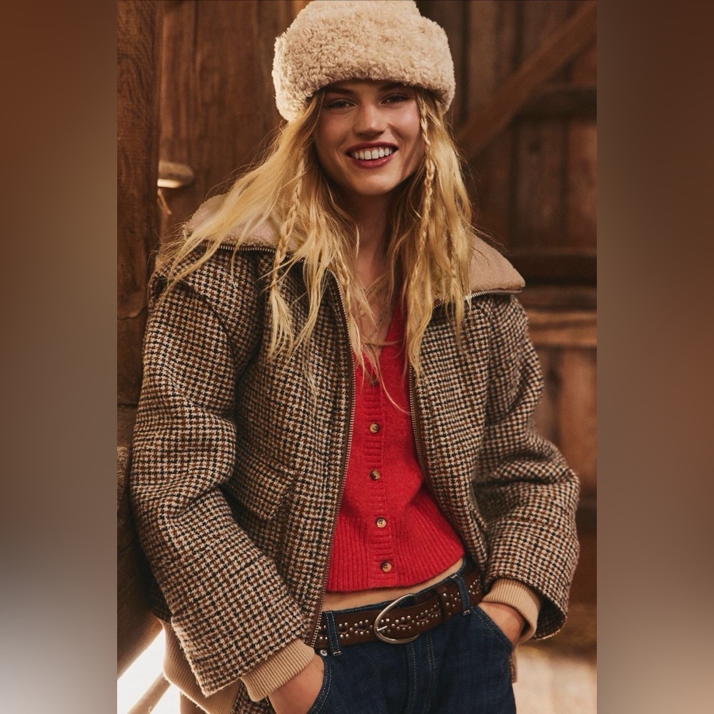 NEW 🔥 Free People We The Free Brown Spearmint Cozy Jacket